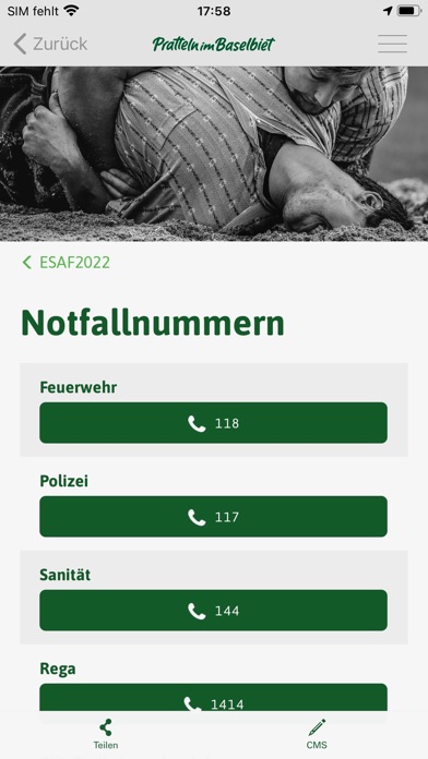 Screenshot di Helfer App ESAF 2022