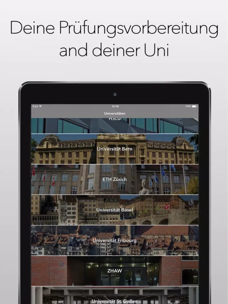 StudentApp - exam preparation with multiple choice questions for your swiss university iPad 應用截圖