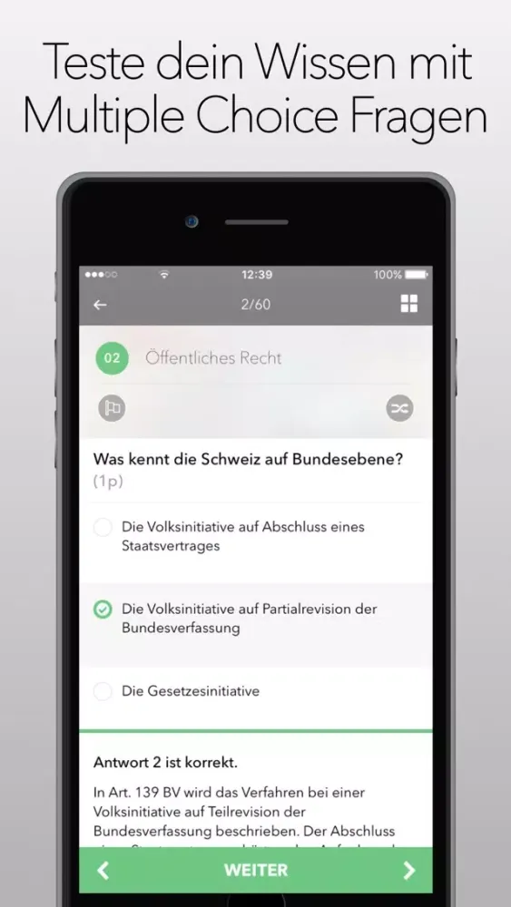 StudentApp - exam preparation with multiple choice questions for your swiss university應用截圖