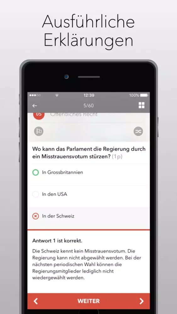 StudentApp - exam preparation with multiple choice questions for your swiss university應用截圖