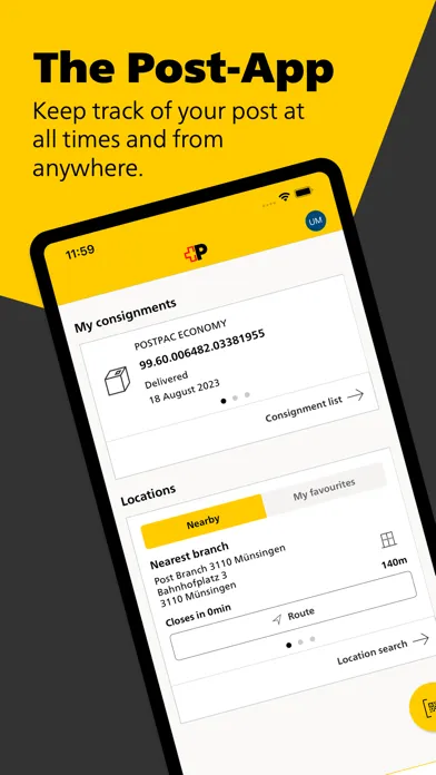 Swiss Post App Ekran Görüntüleri