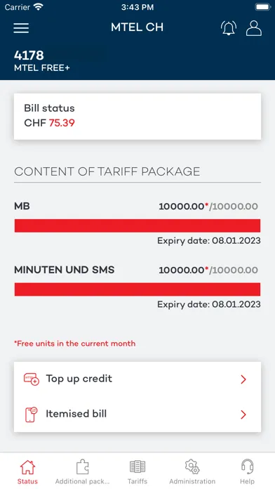 My Mtel Switzerland स्क्रीनशॉट