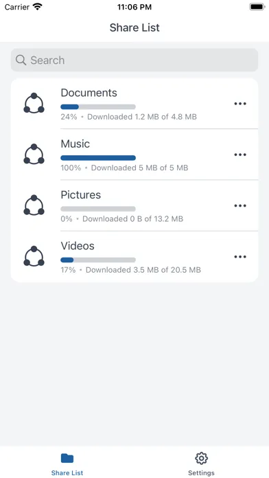 Zrzuty ekranu MTF File Cloud