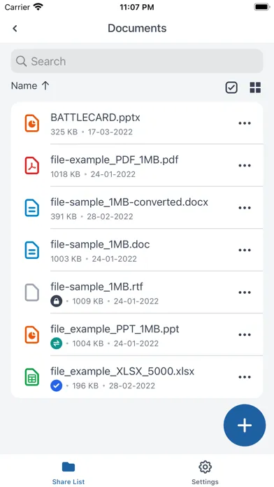 Zrzuty ekranu MTF File Cloud
