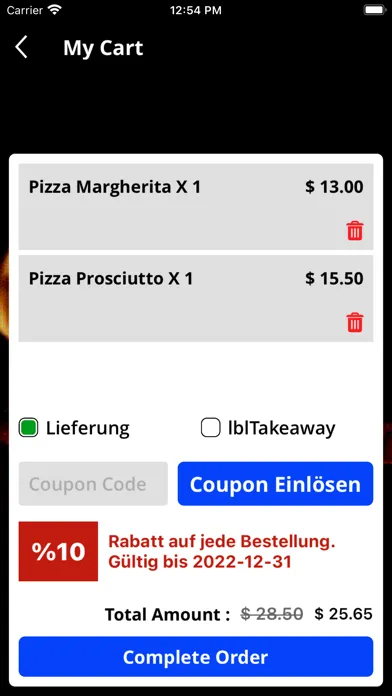 SWİSS Food delivery app スクリーンショット