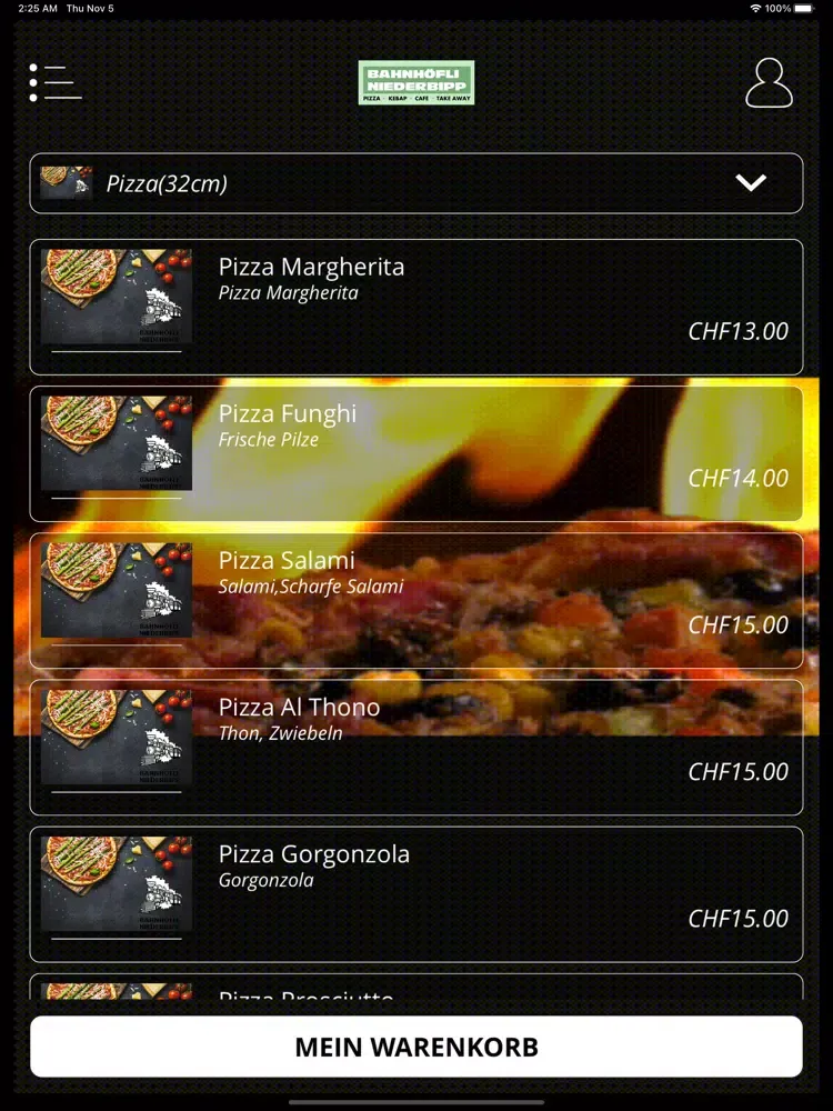 ภาพหน้าจอของ Bahnhöfli Niederbipp Pizza iPad 