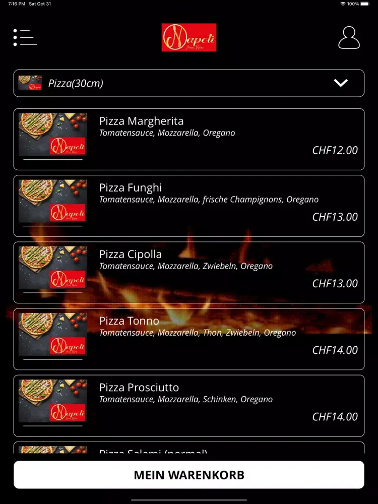 ภาพหน้าจอของ Napoli Pizza Alchenflüh iPad 