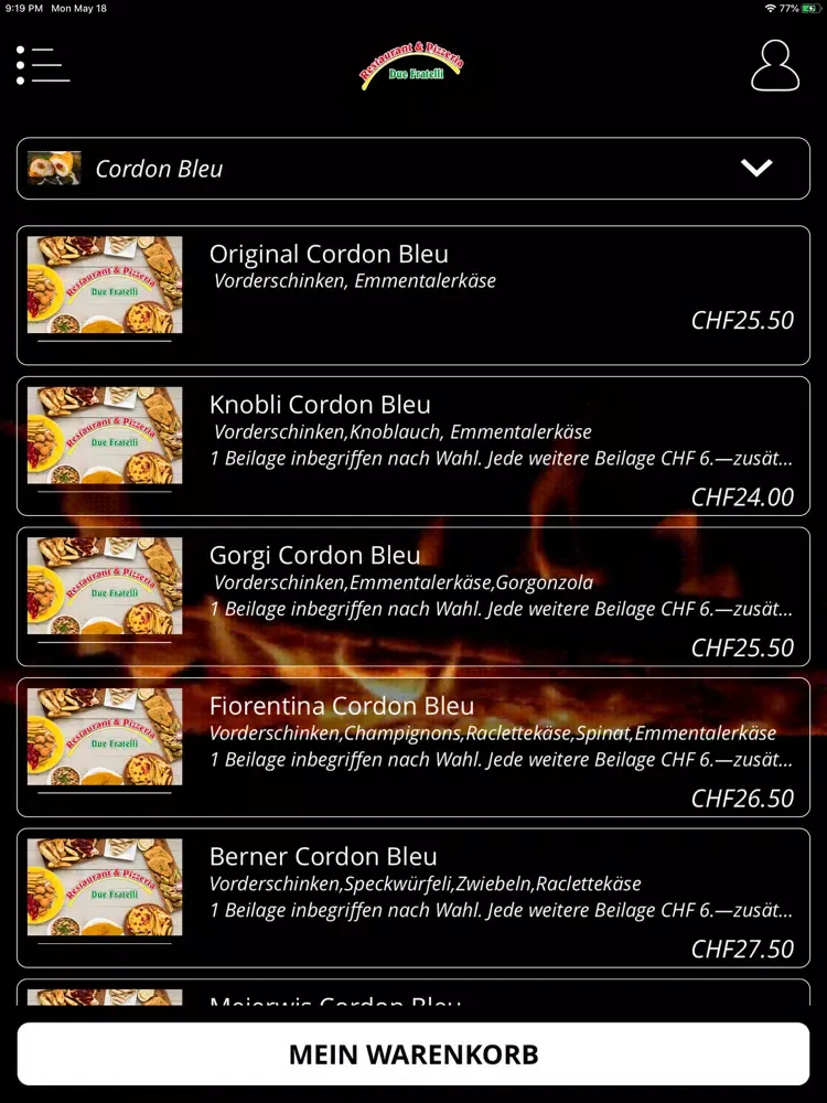 Ảnh chụp màn hình của Due Fratelli Pizzeria iPad 