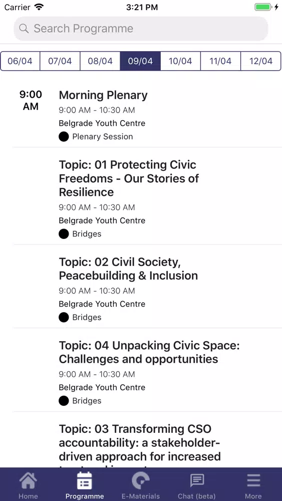 Capturas de tela do ICSW 2019