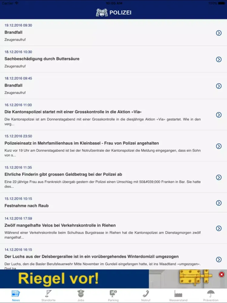 تصاویر Polizei Basel iPad 