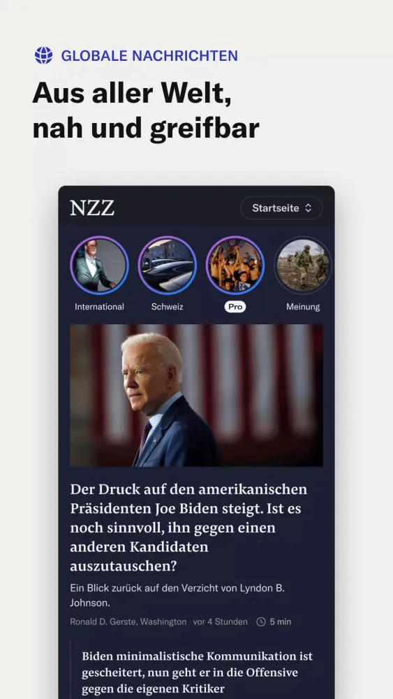 Zrzuty ekranu NZZ