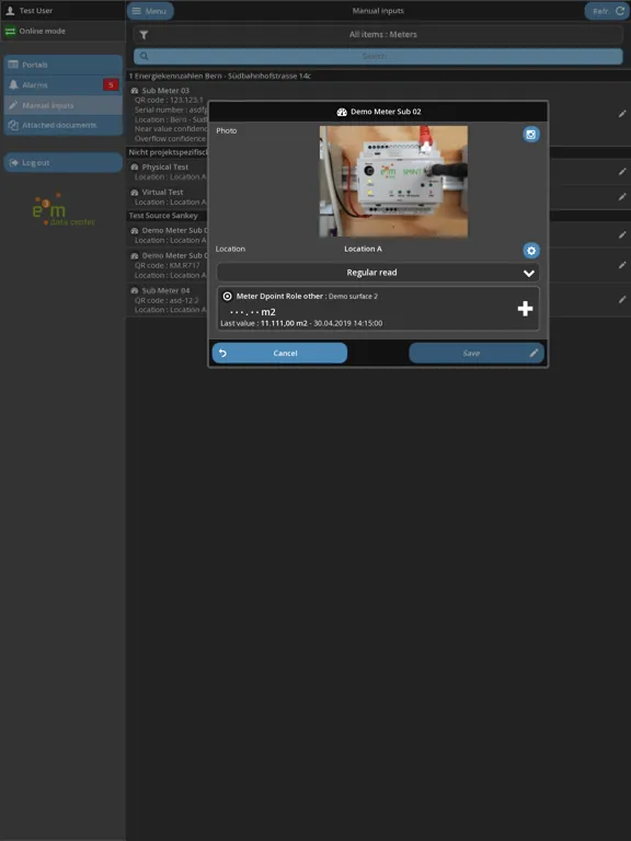 Tangkapan skrin e3m DataCenter iPad 