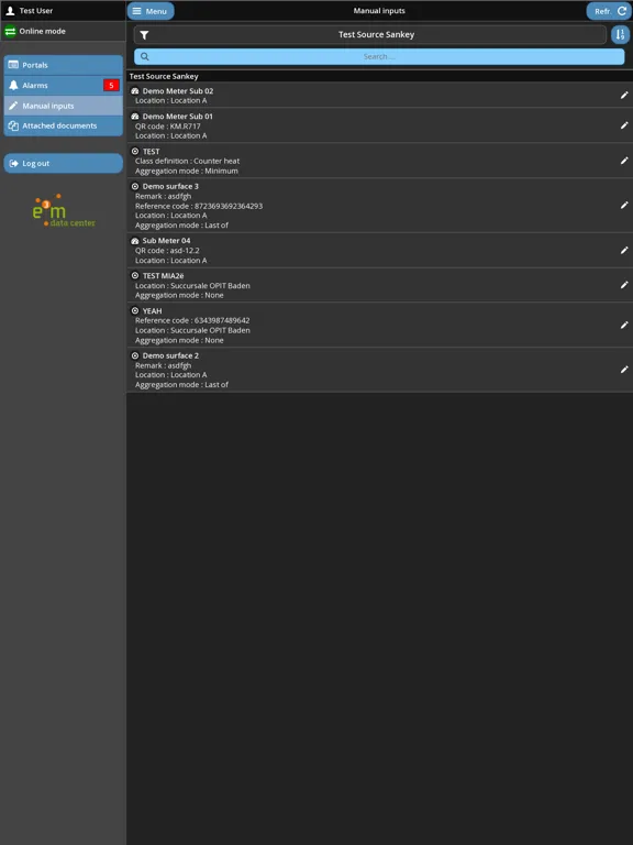 Tangkapan skrin e3m DataCenter iPad 