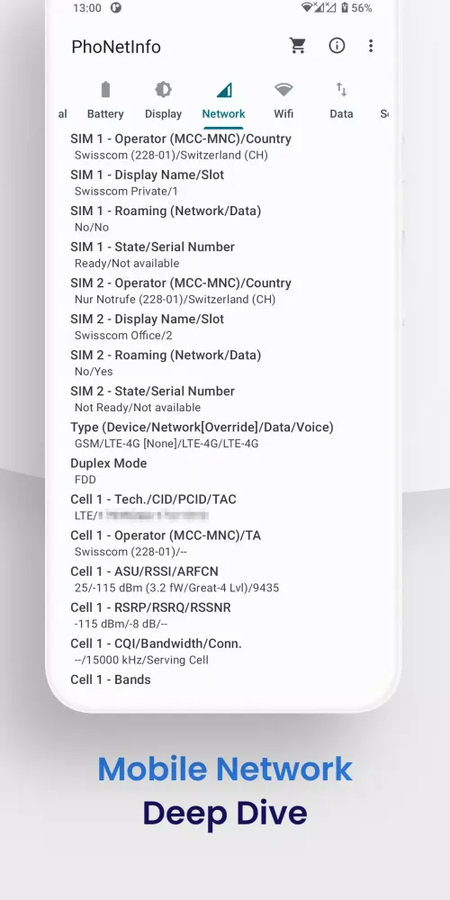 Device Info - PhoNetInfo Screenshots