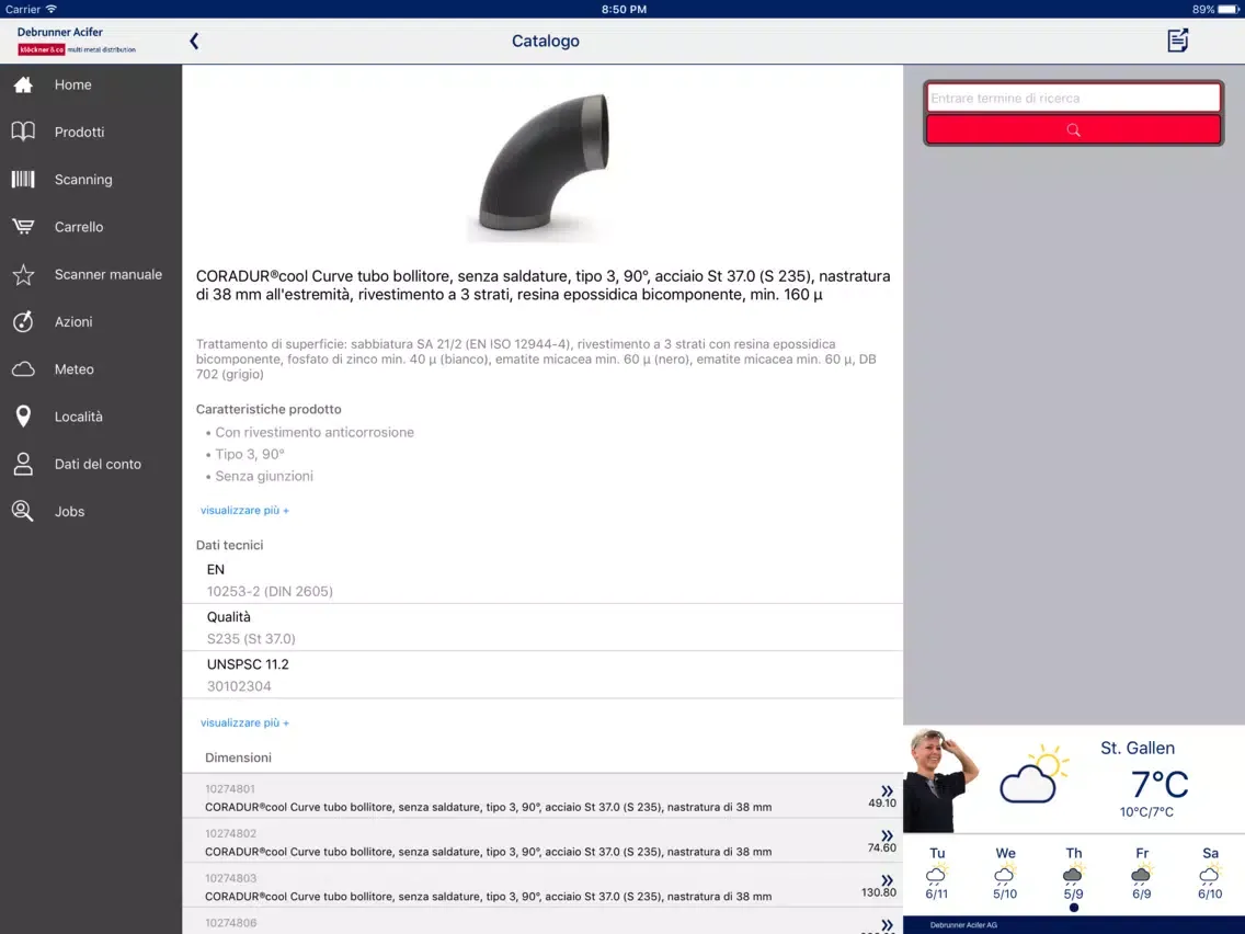 Tangkapan skrin bws mobile (italiano) iPad 