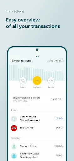 PostFinance App Screenshots