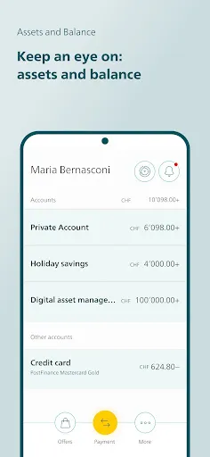 PostFinance App Screenshots