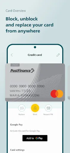 PostFinance App Screenshots