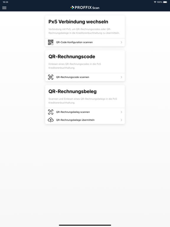 Tangkapan skrin Proffix Scan iPad 