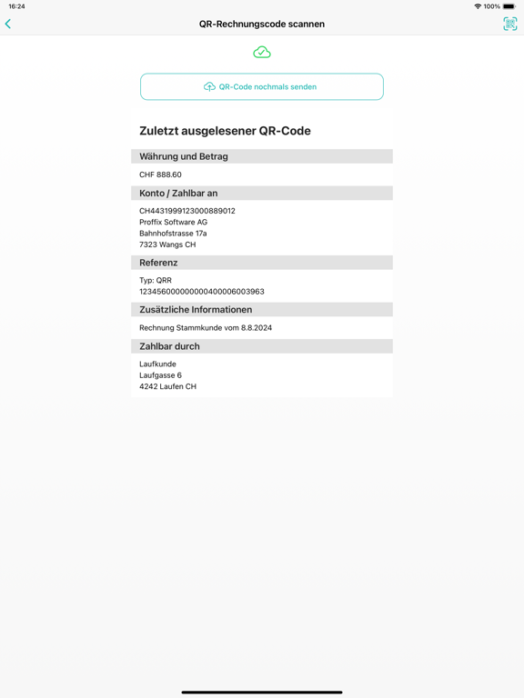Tangkapan skrin Proffix Scan iPad 