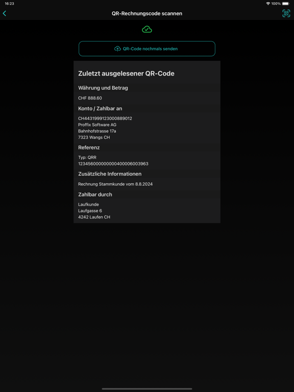Tangkapan skrin Proffix Scan iPad 