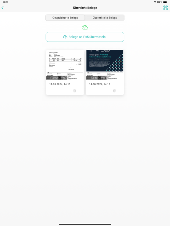Tangkapan skrin Proffix Scan iPad 