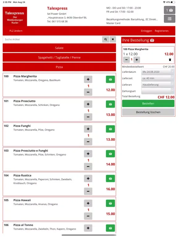 Talexpress Kurier iPad  Screenshots