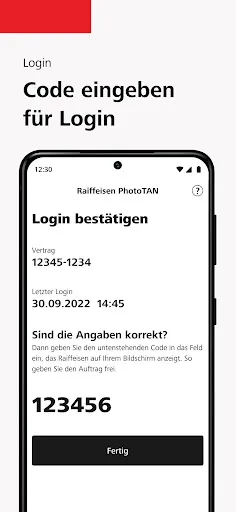 Zrzuty ekranu Raiffeisen PhotoTAN