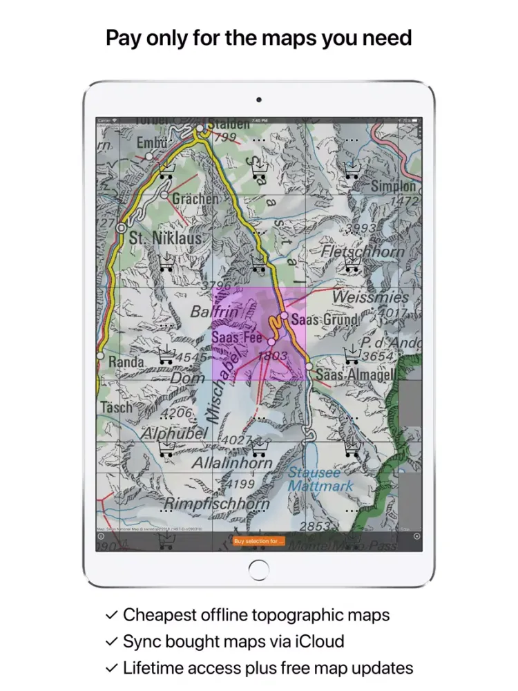Скриншоты Topo GPS Switzerland iPad 