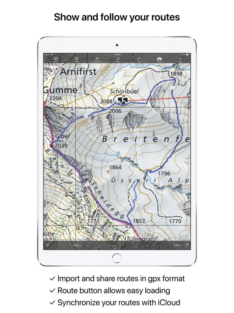 Скриншоты Topo GPS Switzerland iPad 