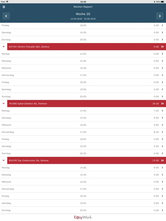 تصاویر E@syWork Zeiterfassung iPad 