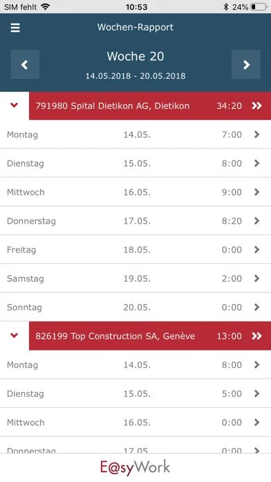 تصاویر E@syWork Zeiterfassung