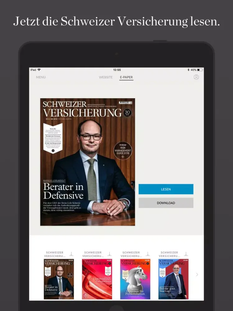Schweizer Versicherung iPad  Screenshots