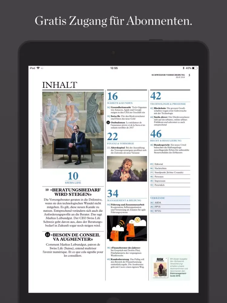 Schweizer Versicherung iPad  Screenshots