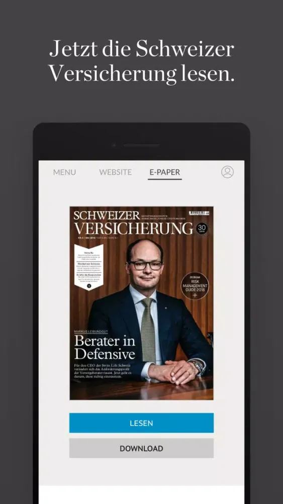 Schweizer Versicherung Screenshots