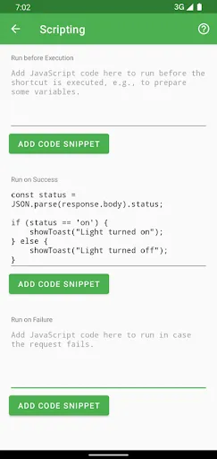 Ảnh chụp màn hình của HTTP Request Shortcuts