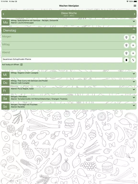 Zrzuty ekranu Wochen Menüplan iPad 