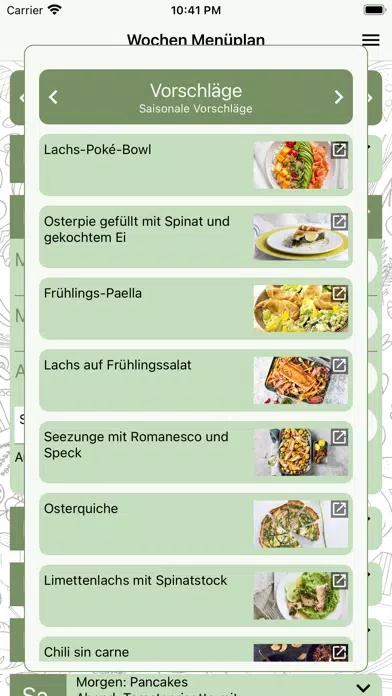 Zrzuty ekranu Wochen Menüplan