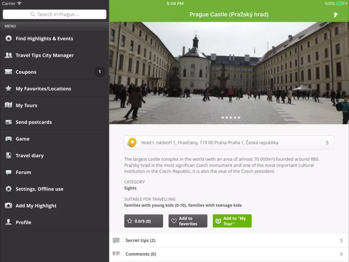 Capturas de tela do Prague Travel Guide (City Map) iPad 