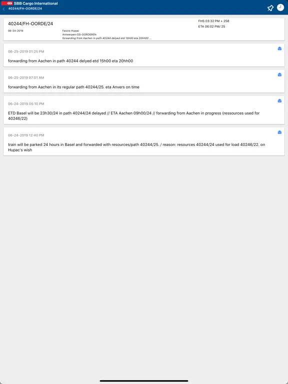SBB Cargo International App iPad  스크린샷