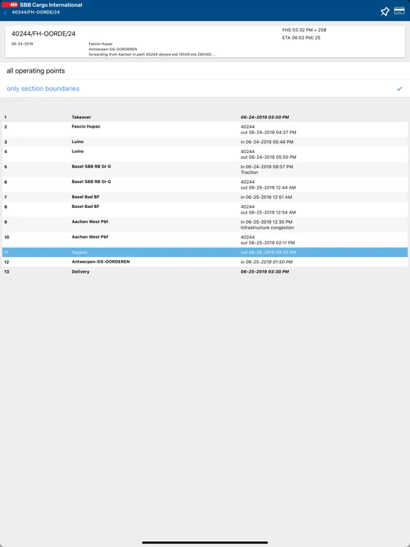 SBB Cargo International App iPad  스크린샷