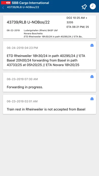 SBB Cargo International App 스크린샷