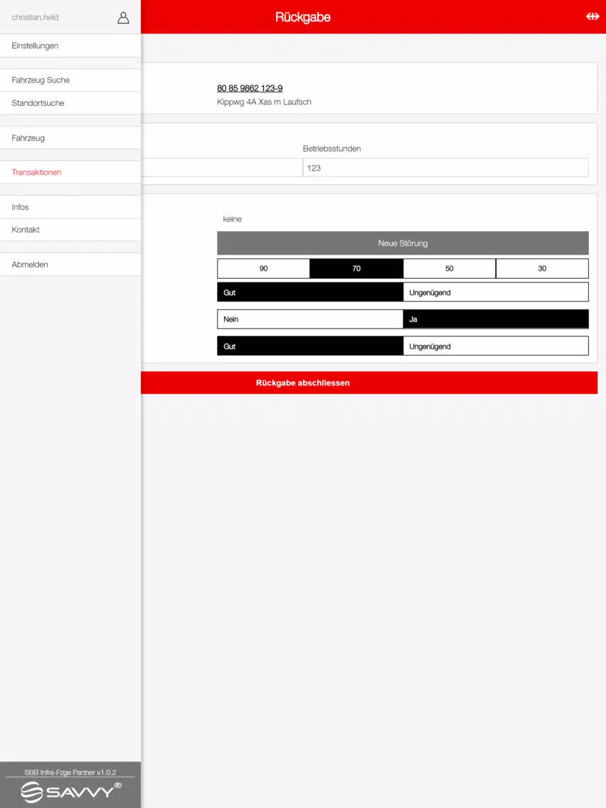 SBB Infra-Fzge Partner-App B2P iPad  स्क्रीनशॉट