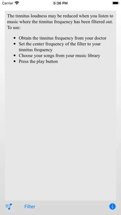 Capturas de pantalla de Tinnitus Music Player