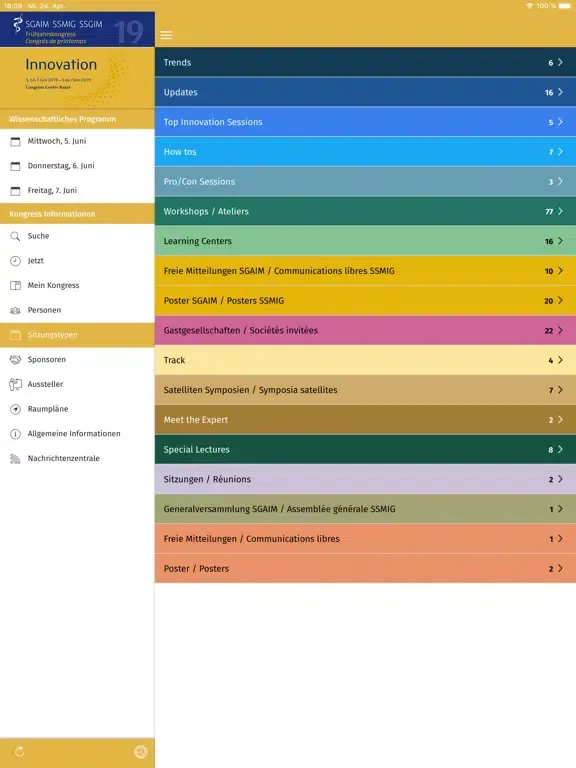 Скриншоты SGAIM Frühjahrskongress 2019 iPad 