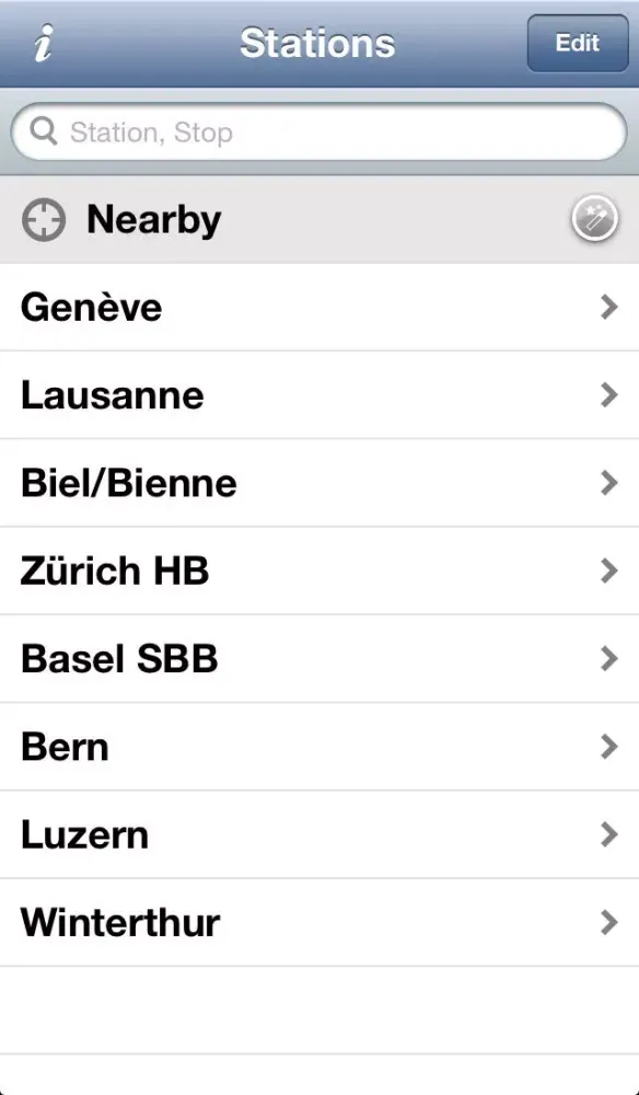 Stations - Swiss Public Transport应用截图