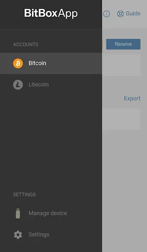 Ảnh chụp màn hình của BitBoxApp
