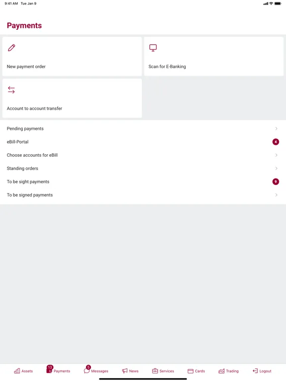 Spar- und Leihkasse Frutigen iPad  Screenshots
