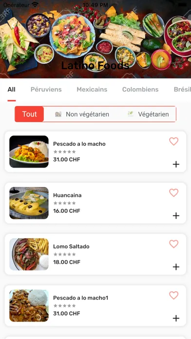 Capturas de tela do Swiss Eats