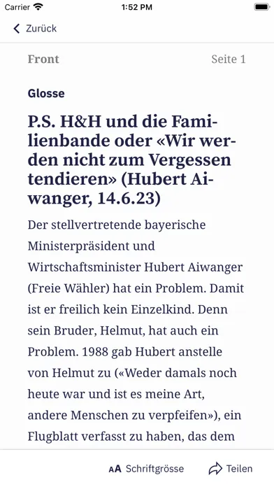 SonntagsZeitung E-Paper Screenshots